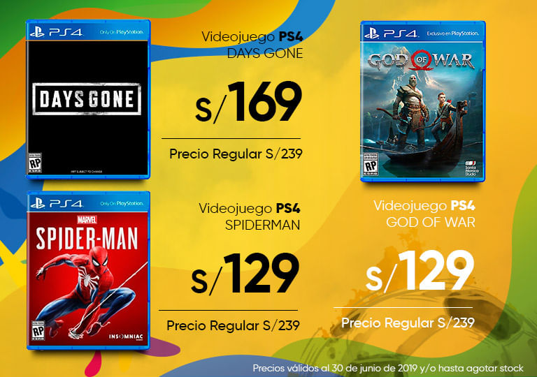 Videojuego PS4 DayS Gone Spiderman God of War 4