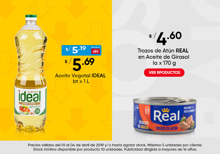 Aceite Vegetal IDEAL y Trozos de atun