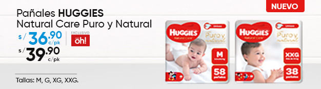 Panales HUGGIES Natural Care Puro y Natural