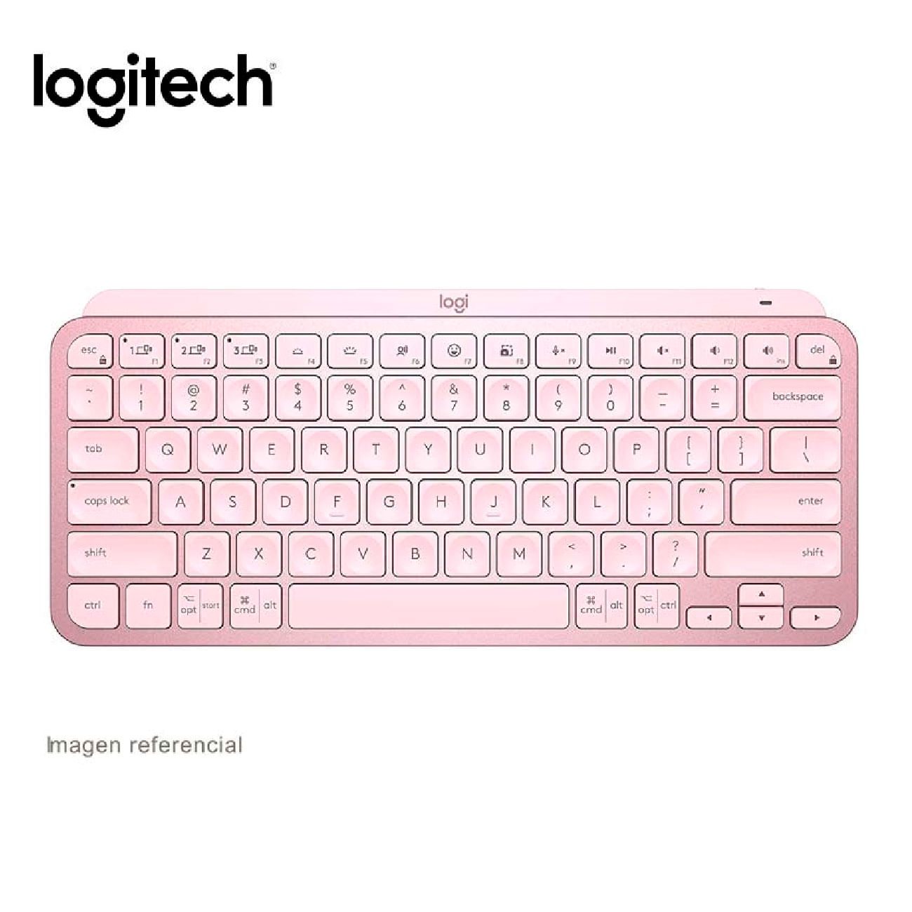 Teclado Logitech Mx Keys Mini Multi-device Bt Iluminado rosa