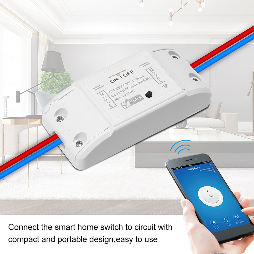 Wifi Smart Switch Inalámbrico S3077 para Android/IOS Blanco plazaVea