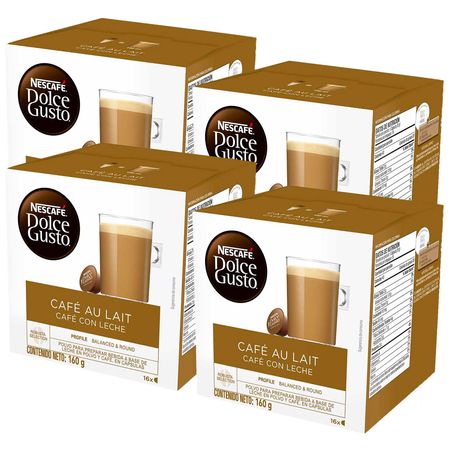 Pack Café con Leche NESCAFÉ Dolce Gusto Caja 16 Cápsulas Paquete 4un |  plazaVea - Supermercado