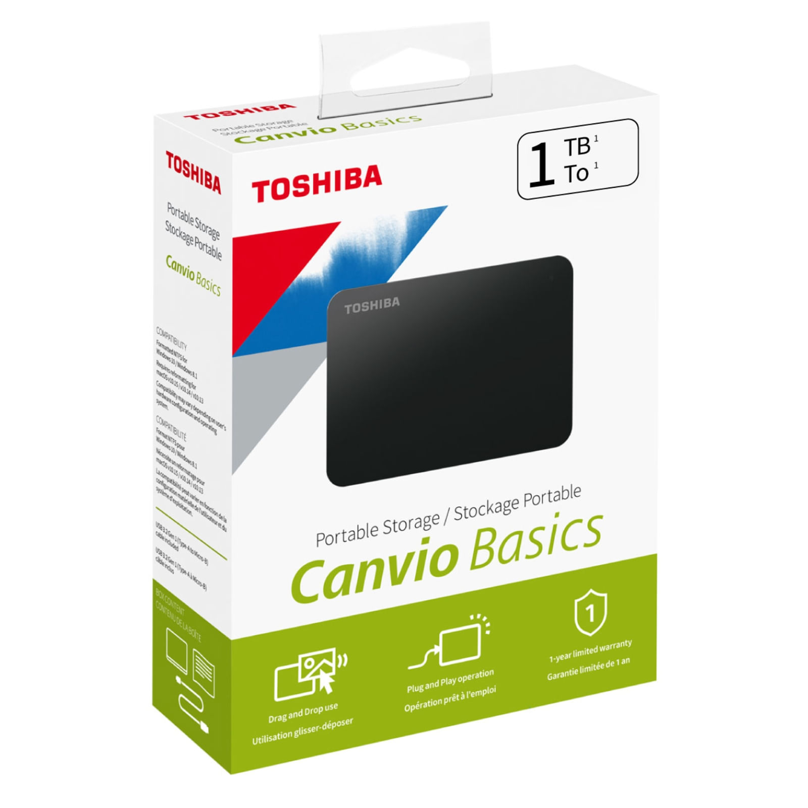 Disco Duro Externo Toshiba 1TB Canvio Basics USB 3.0