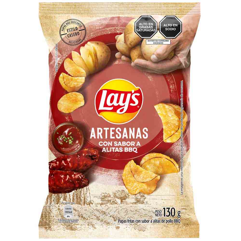 Papas LAYS Artesanas con Sabor Alitas BBQ Bolsa 130g | plazaVea -  Supermercado
