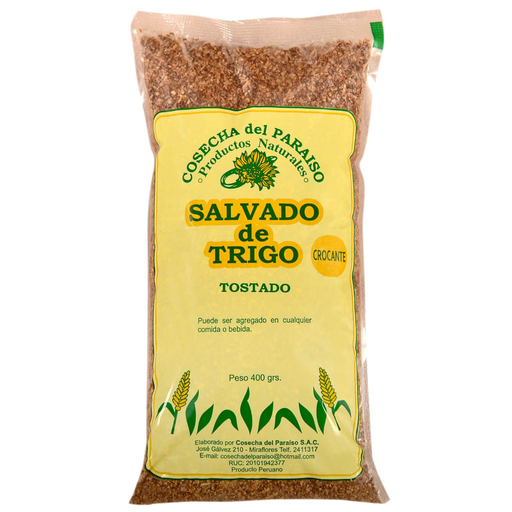 Cereal COSECHA DEL PARAISO Salvado de trigo Bolsa 400Gr