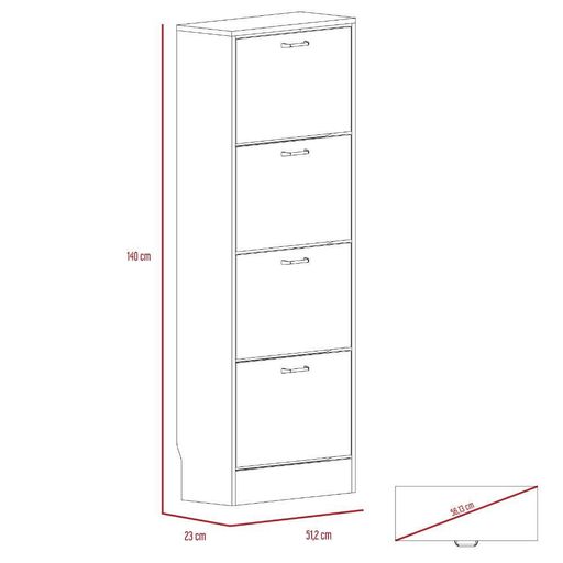 Zapatera Moderna Yuna Blanco RR MUEBLES GENERICO