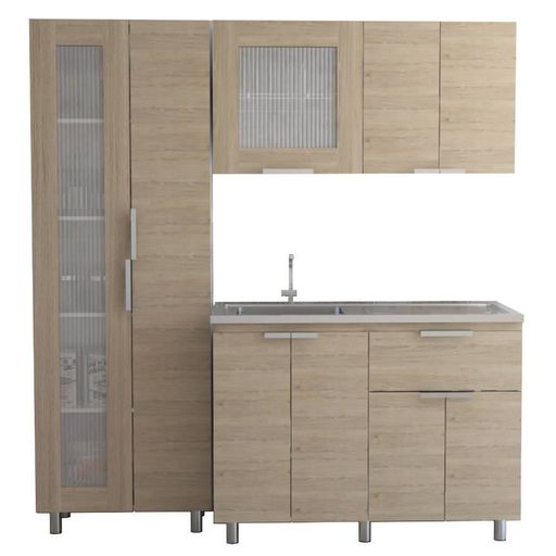 Mueble de Cocina Modular Orange para Microondas con Cajonera 140cm  Blanco/Nogueira - Promart