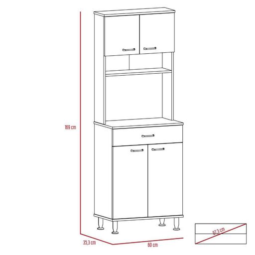 Módulo alto de cocina Pistón 60cm Blanco - Oechsle