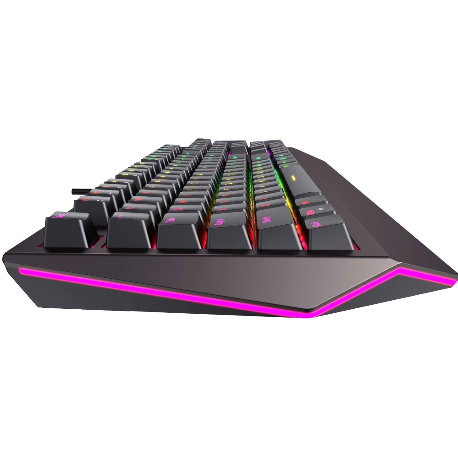 Teclado Mecánico Gamer RGB GAMENOTE Havit KB872L, con cable, retroiluminadas, c/Negro