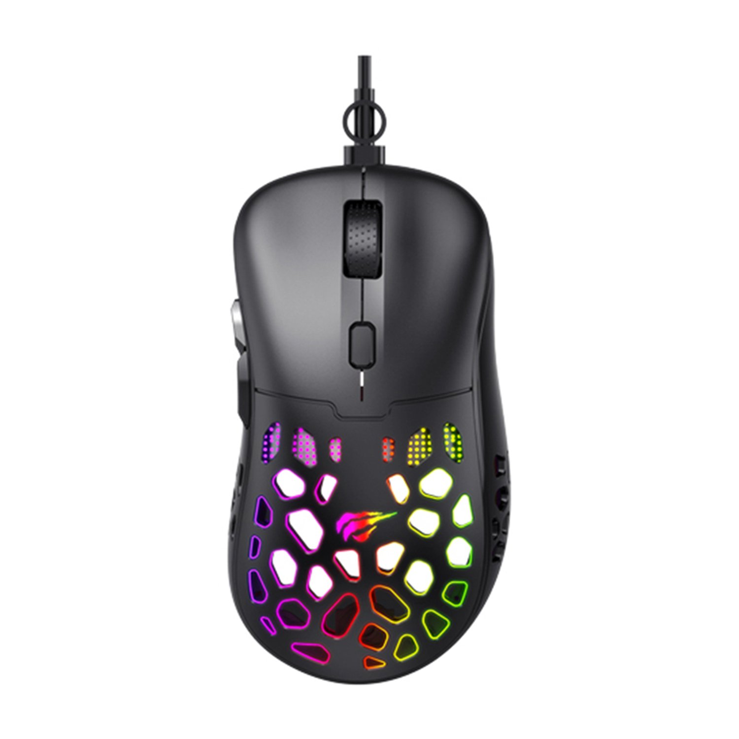 Mouse Gamer RGB GAMENOTE, HAVIT MS955 programable, carcasa de nido de abeja, 12000 DPI C/Negro