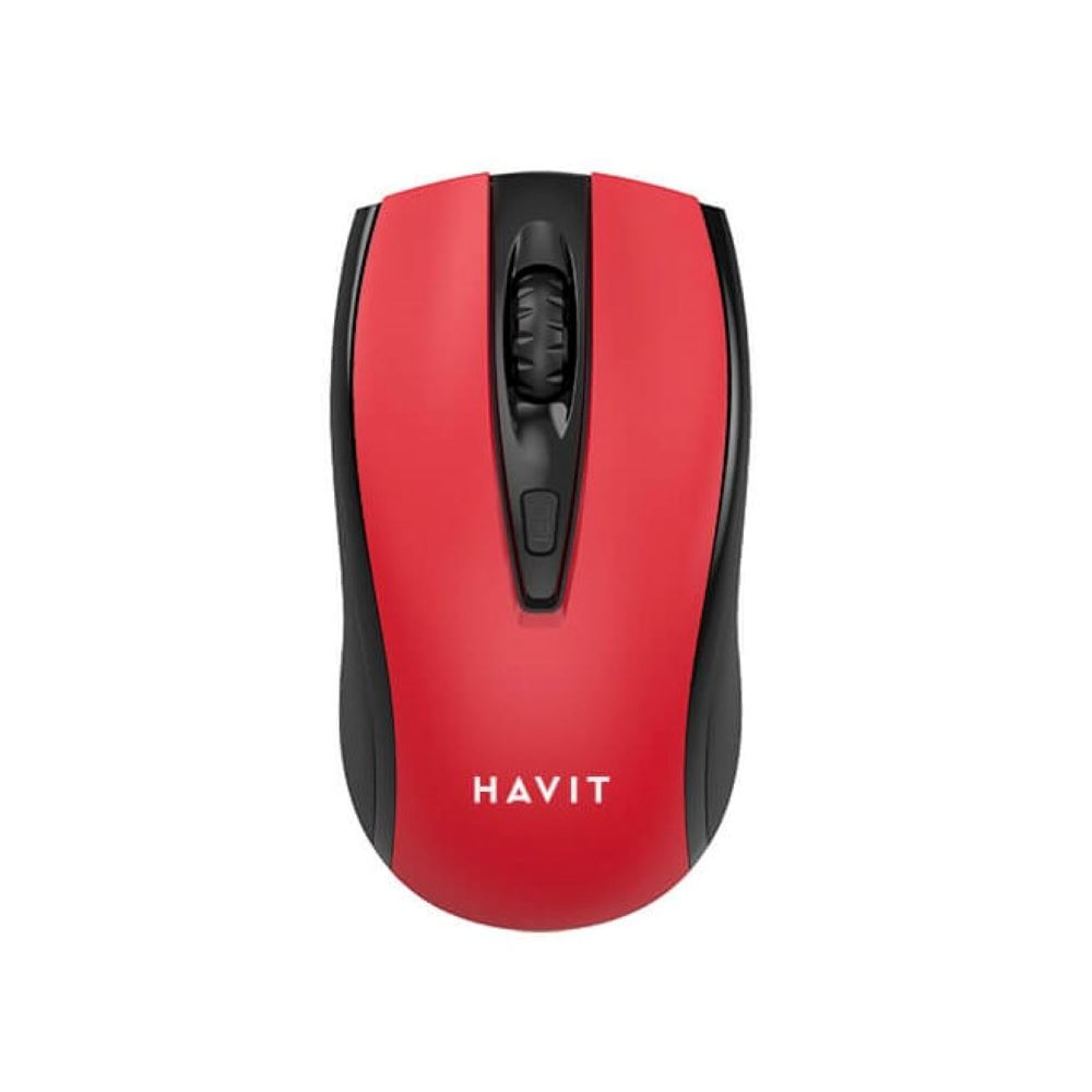 Mouse Inalámbrico 2.4 GHZ Havit HV-MS858GT, Diseño Elegante 4 teclas, 1600 DPI, P/PC- Rojo+negro.