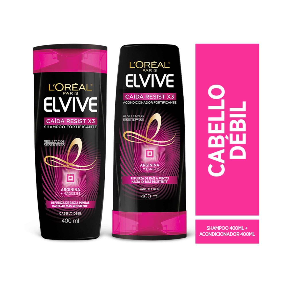 Pack ELVIVE Resist para Caída Shampoo Frasco 400ml + Acondicionador