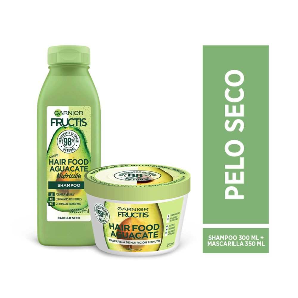 Pack FRUCTIS Hair Food Palta Shampoo Frasco 300ml + Crema