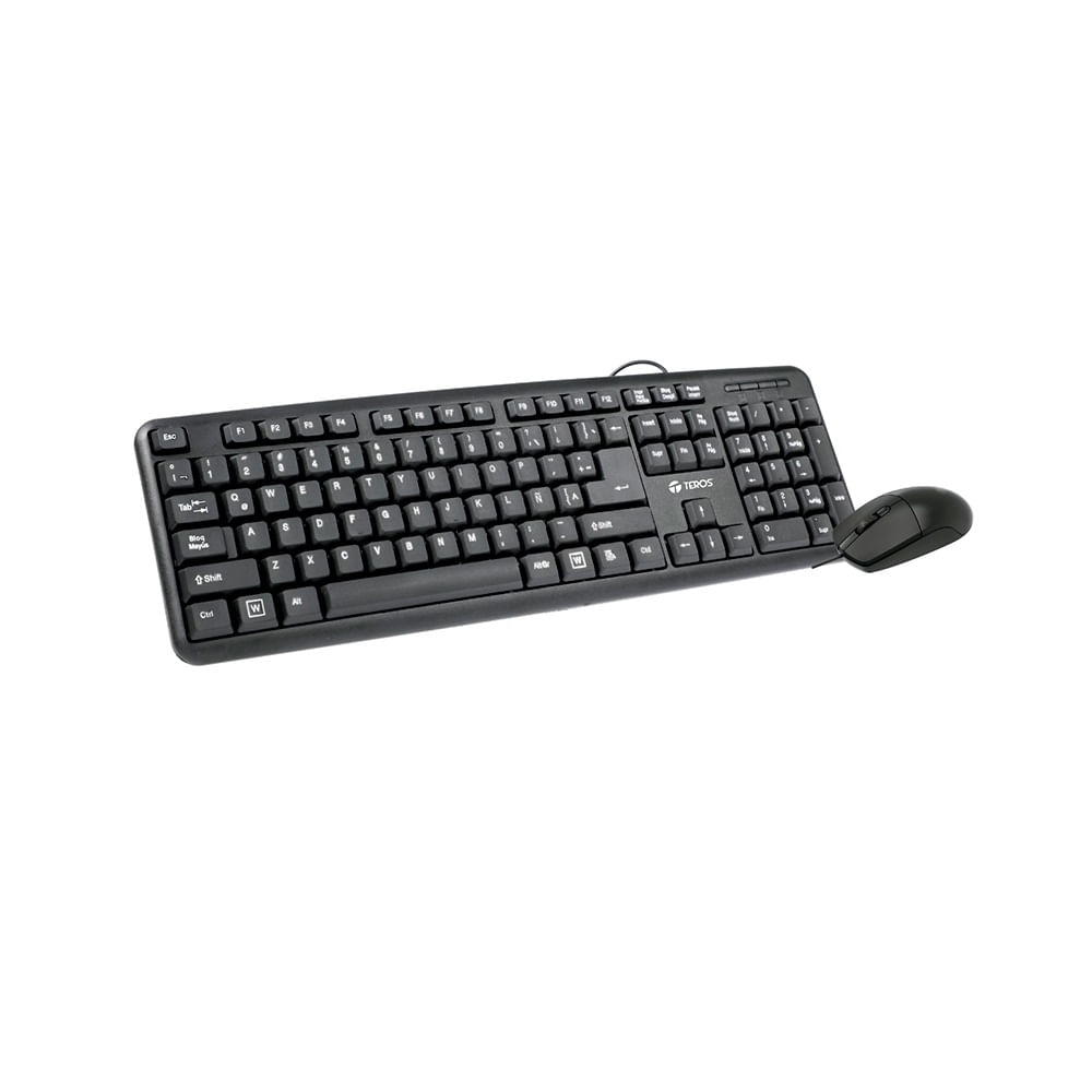 Kit Teclado y Mouse Teros TE4062N USB Negro Español Óptico