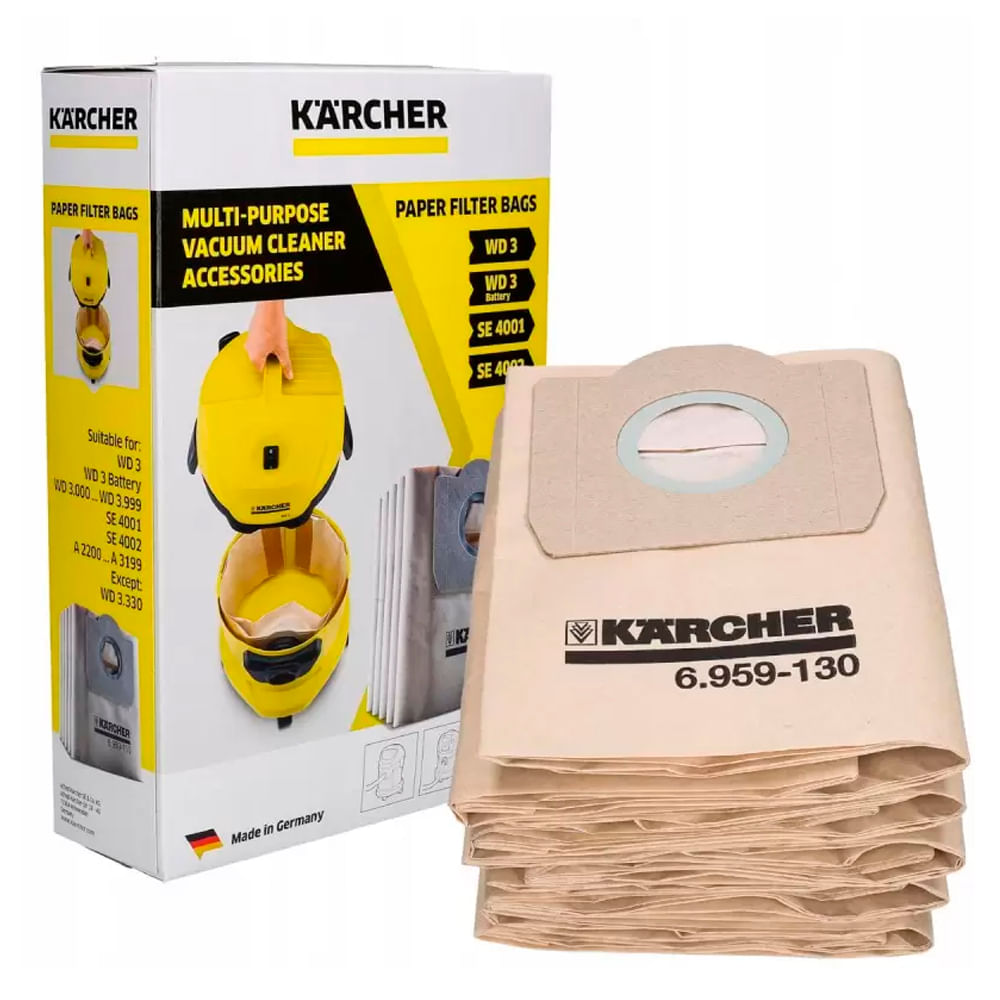 GENERICO Set de 5 bolsas para aspiradora Karcher