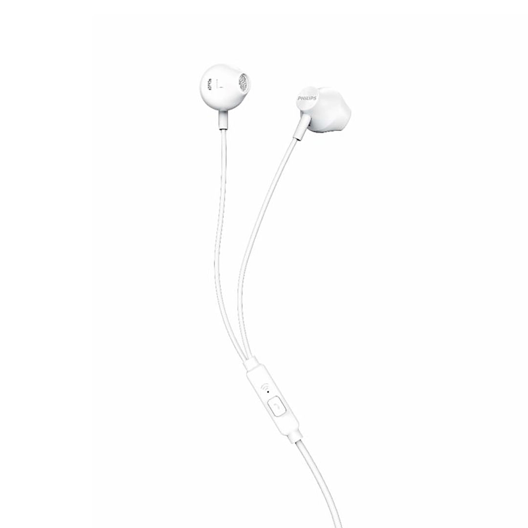 Audífonos Philips in Ear TAUE101 BK C/Micro 3.5MM Bass Sound Blanco