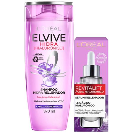 pack-crema-de-tratamiento-loreal-revitalift-frasco-30ml-shampoo-elvive-acido-hialuronico-frasco-370ml