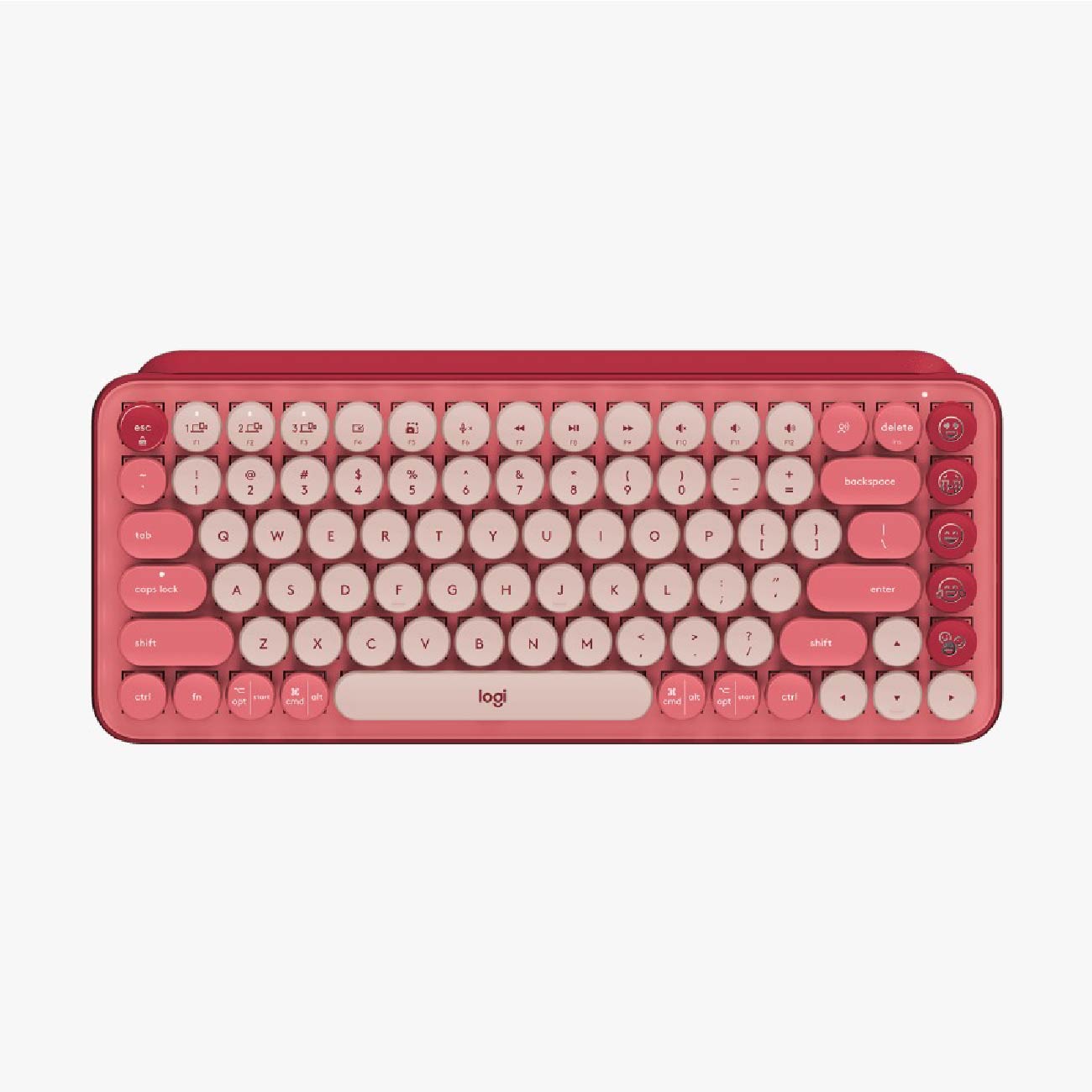 Teclado Logitech Pop Keys Bluetooth Coral Rosado