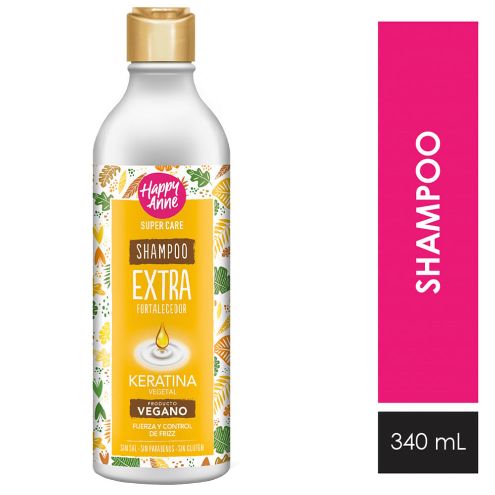 Shampoo HAPPY ANNE Extra Fortalecedor Keratina Frasco 340ml