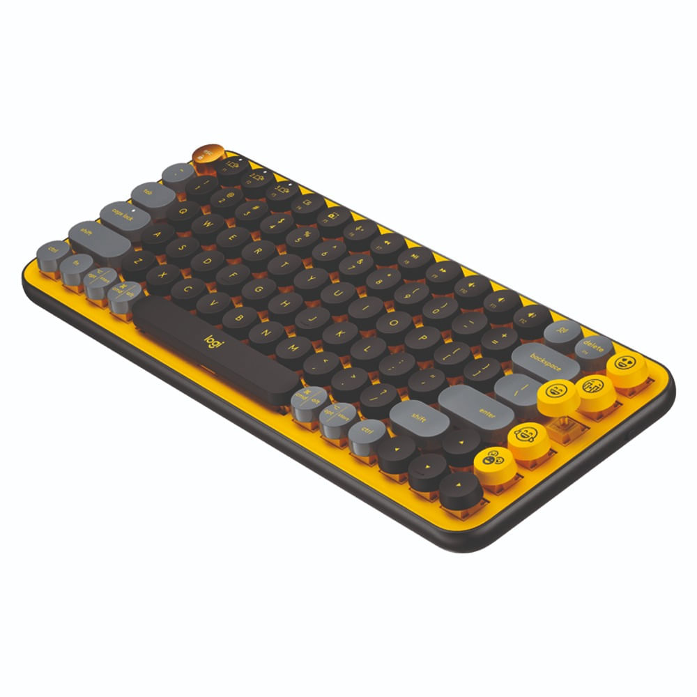Teclado Logitech Pop Keys Bluetooth Negro Amarillo