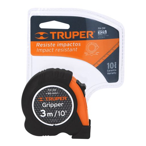 Flexómetro Gripper TRUPER 3 metros, cinta de 13 mm Mod. FH-3M - Vaqueiros  Ferreteros