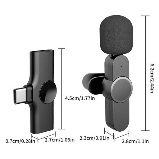 Mini Micrófono Solapa Inalámbrico Recargable Tipo C Android Portatil