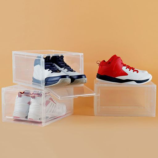 Paquete De 10 Cajas De Zapatos Transparentes, Apilables, Par