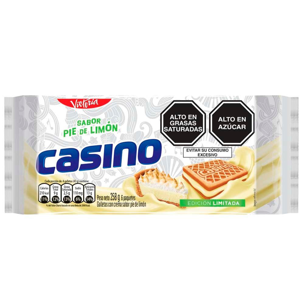 Galletas CASINO Sabor a Pie de Limón Paquete 6un plazaVea Supermercado