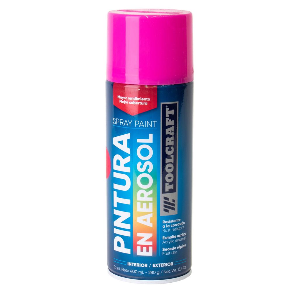 Pintura en aerosol 400ml rosa fluorescente TC1669 Toolcraft | plazaVea -  Supermercado