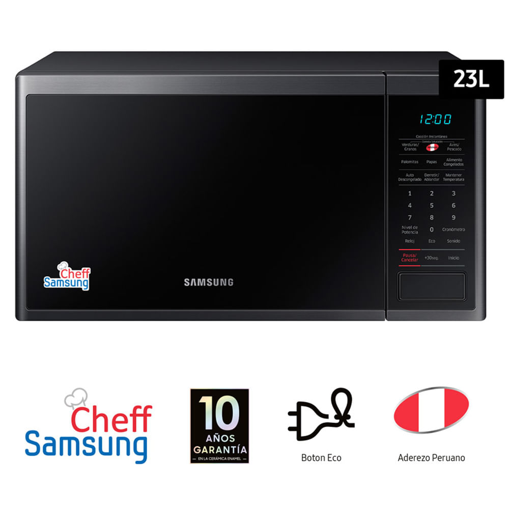 Horno Microondas SAMSUNG 23L MS23J5133 Negro | PlazaVea - PlazaVea