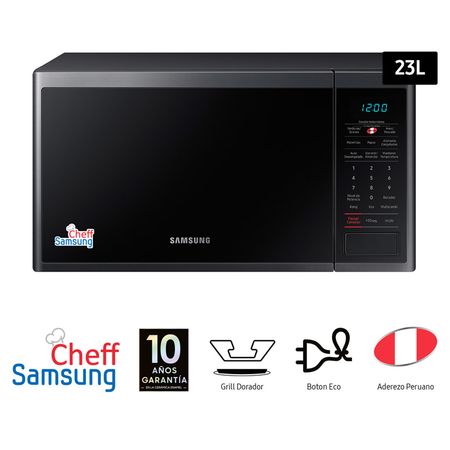 Horno Microondas SAMSUNG 23L MG23J5133AG/PE Negro | plazaVea - Supermercado