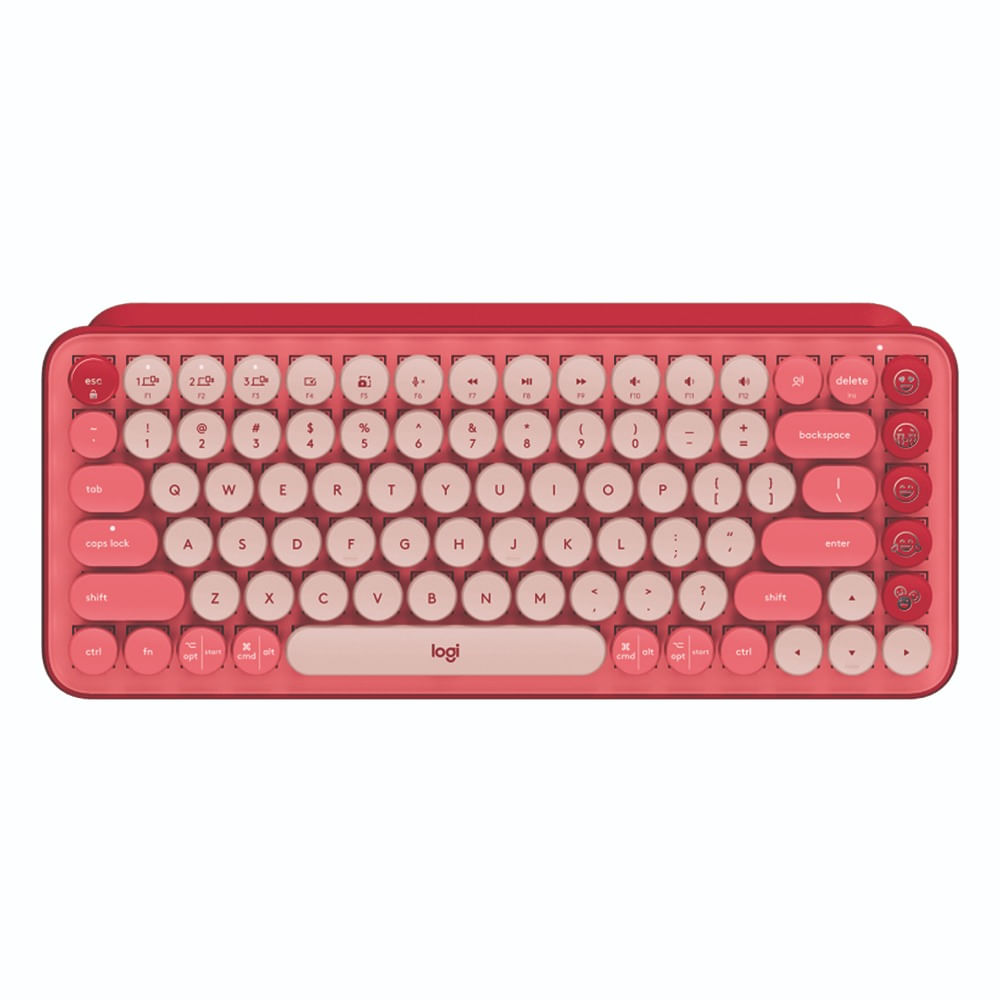 Teclado Logitech Pop Keys Bluetooth Coral Rosado