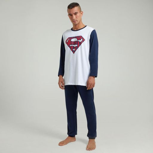 Acera quiero docena Pijama Hypnotic Polo Manga Larga + Pantalon Superman Hombre | plazaVea -  Supermercado