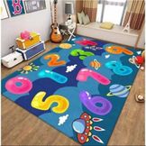 Set de 2 Alfombras decorativas Tapete Antideslizante para Cocina Gatitos  Azul Acero