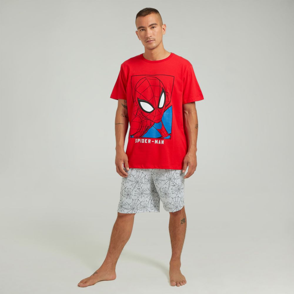 Pijama Hypnotic Polo Manga Corta Y Short Spiderman Hombre | plazaVea -  Supermercado