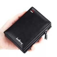 Billetera de Cuero para Hombre Baellerry Tarjetero con Cierre Monedero Negro