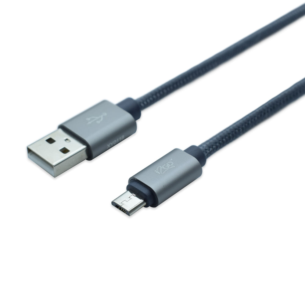 Cable Micro Usb Nylon Trenzado de 2 Mt Gris i2Go Pro