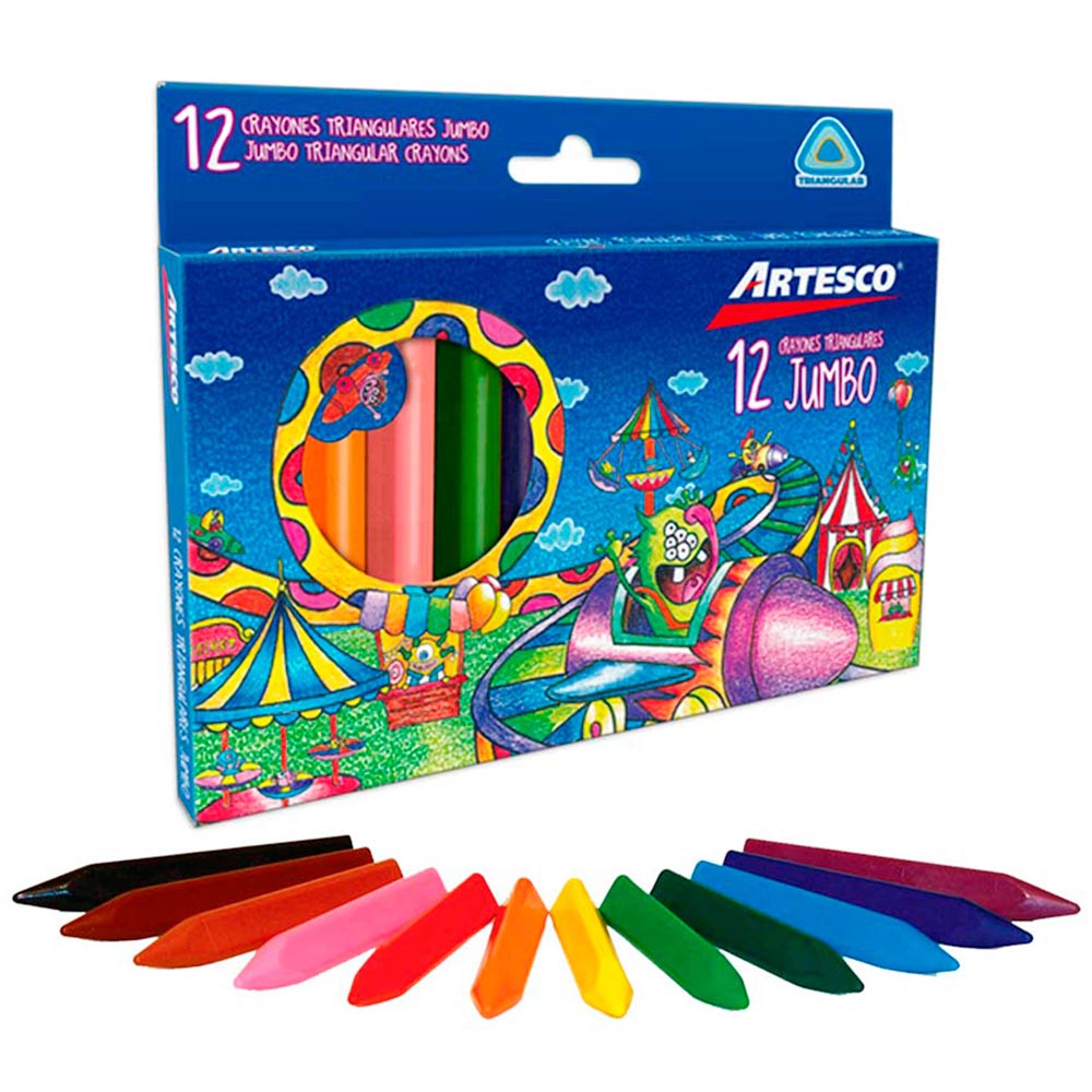 Crayones ARTESCO Triangulares Jumbo Caja 12un | plazaVea - Supermercado