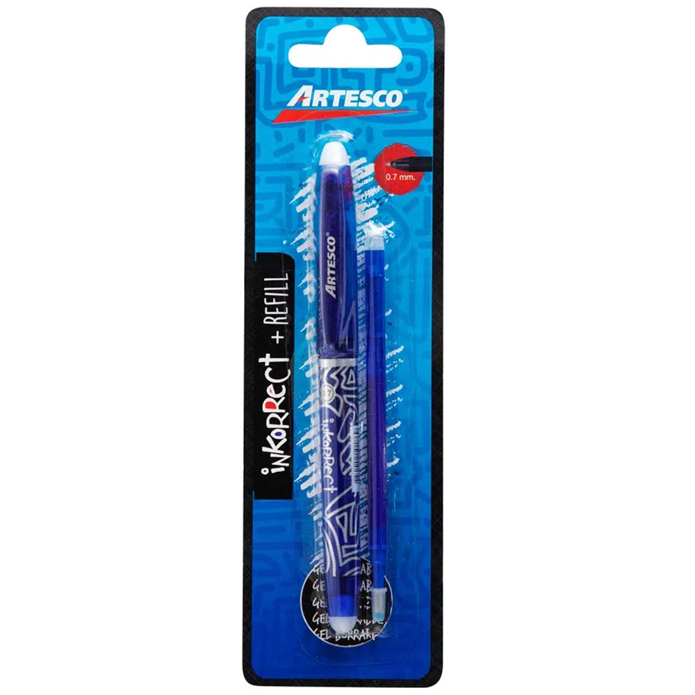 Lapicero ARTESCO Inkorrect + Refill 0.7 mm. Azul