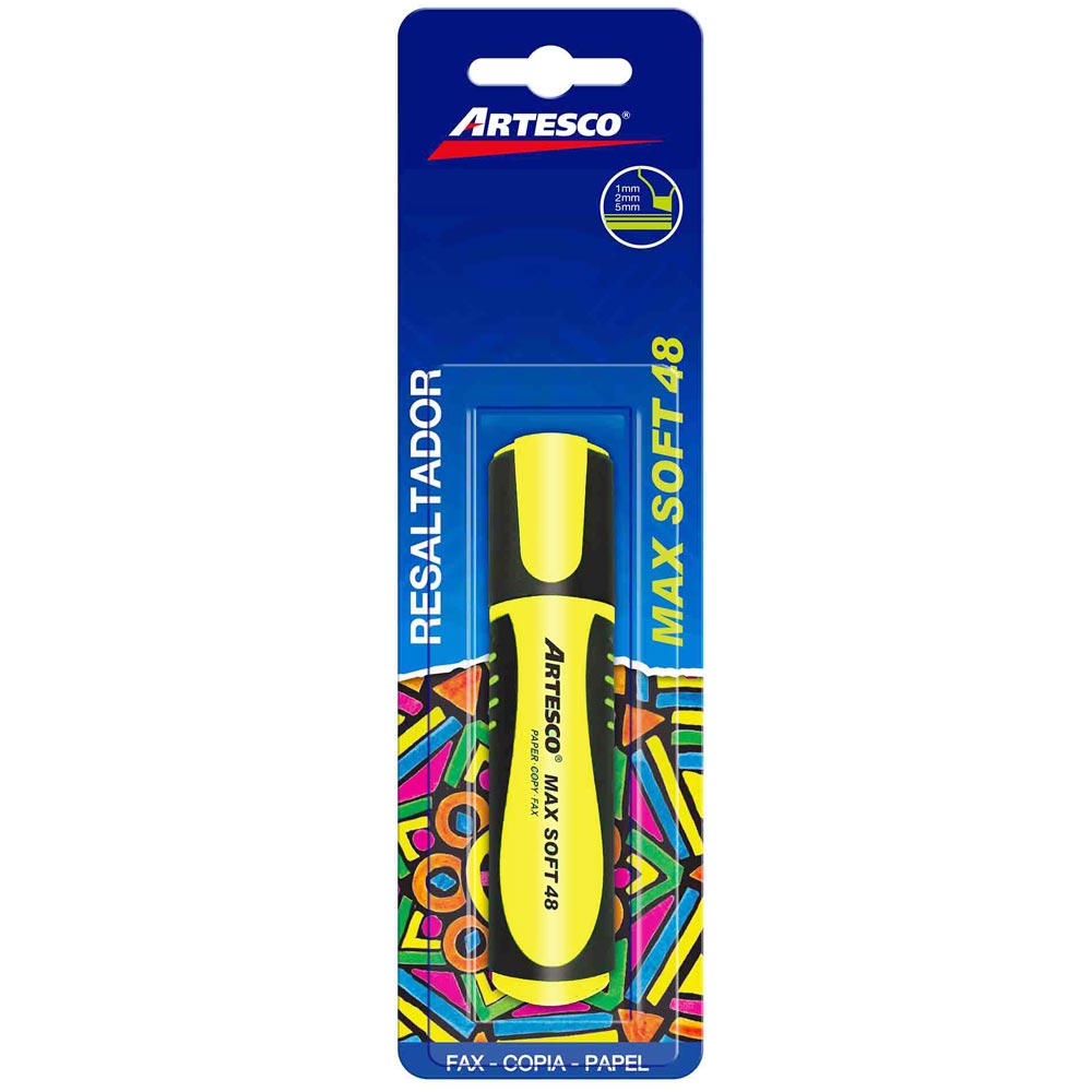 Resaltador ARTESCO Max Soft 48 Amarillo Blíster 1un