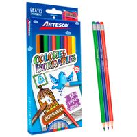 Colores Borrables ARTESCO Triangulares Caja 12un + Sacapuntas