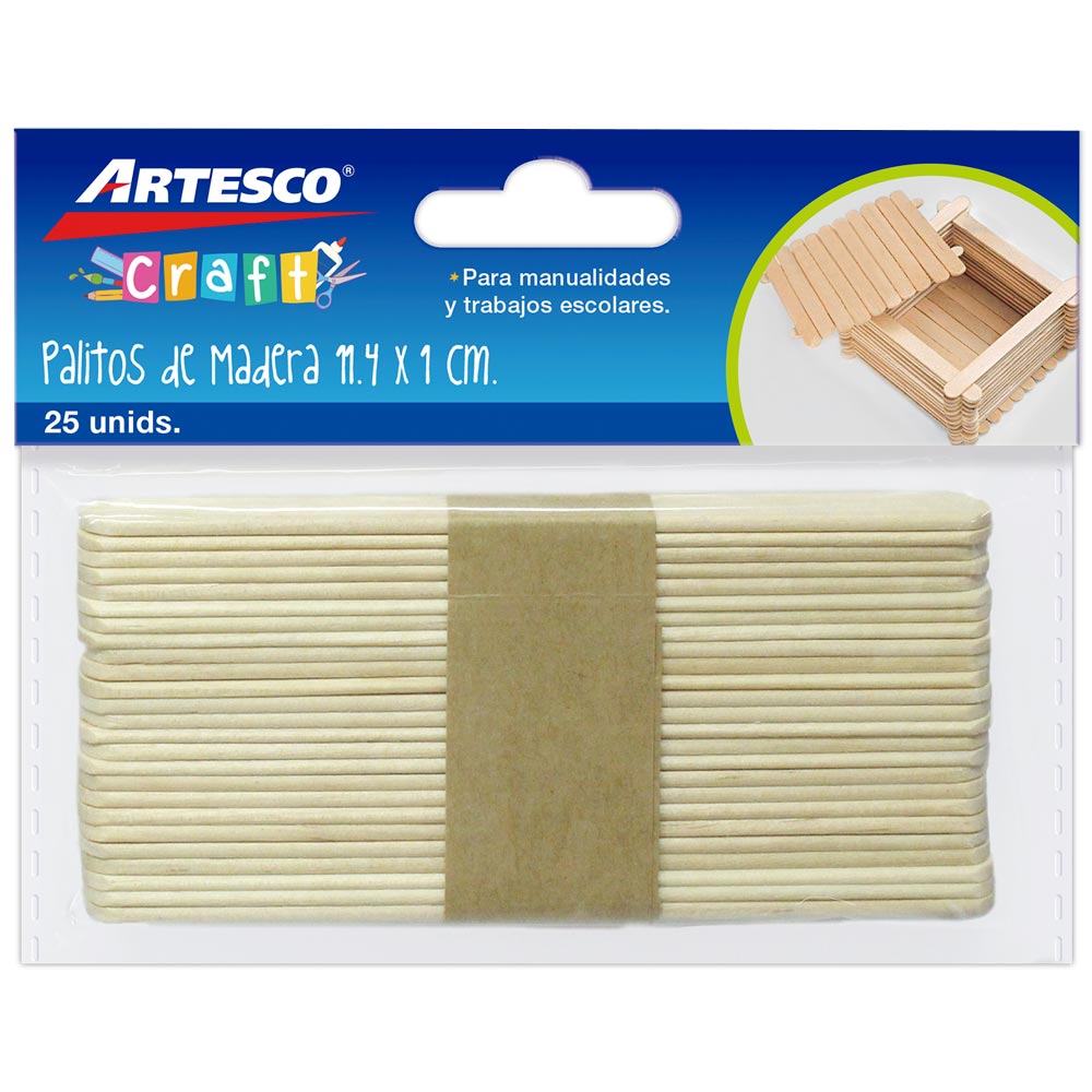 Palitos de Madera ARTESCO Paquete 25un