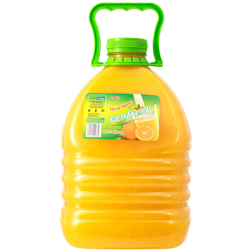 Jugo Natural ECOFRESH Naranja Botella 3.8L plazaVea Supermercado
