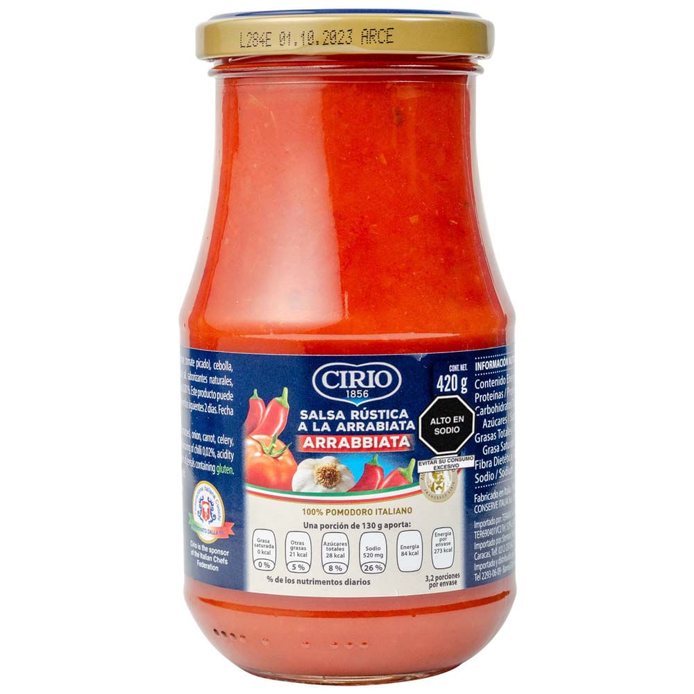 Salsa Rústica CIRIO Arrabbiata Frasco 420g plazaVea Supermercado