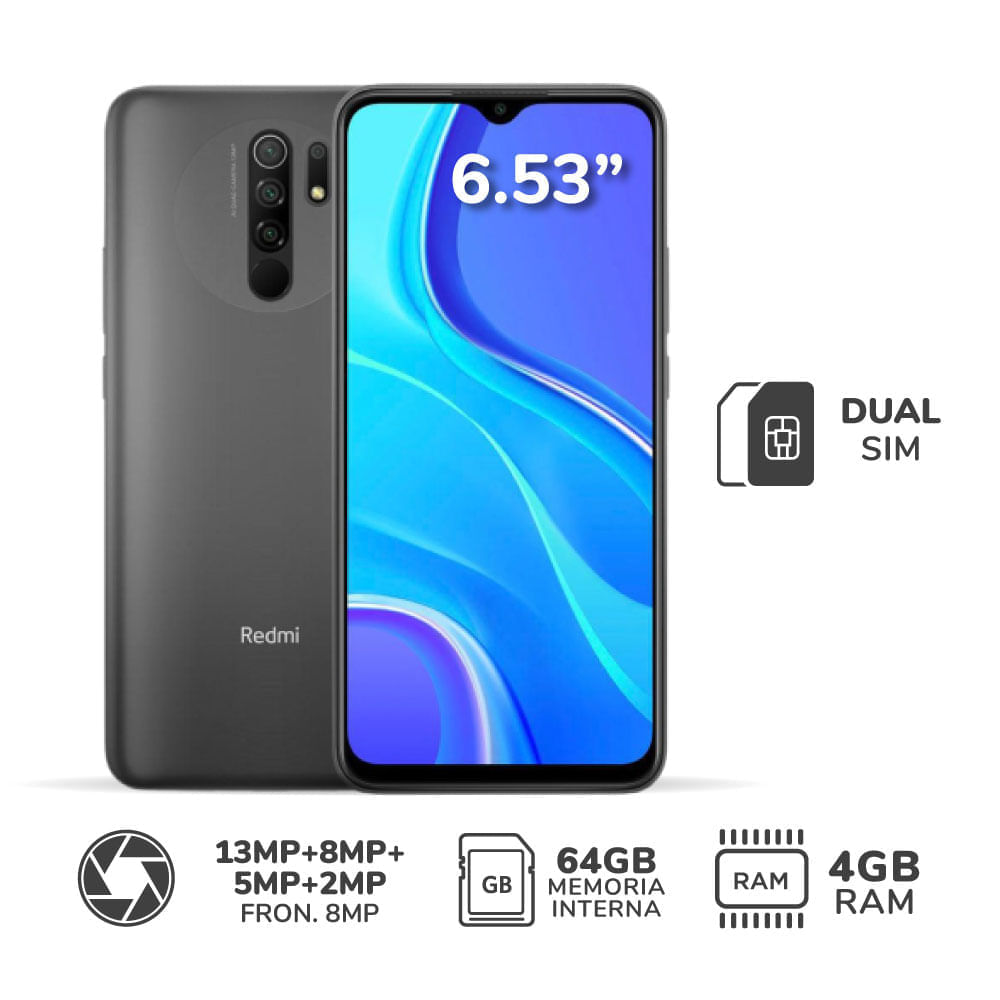 Xiaomi Redmi 9 653 4gb Ram 64gb Carbon Grey Plazavea Supermercado 