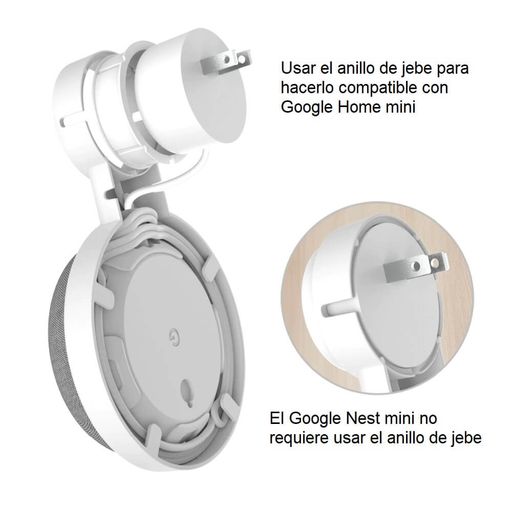 Soporte de pared para Google Home Mini con guarda cables