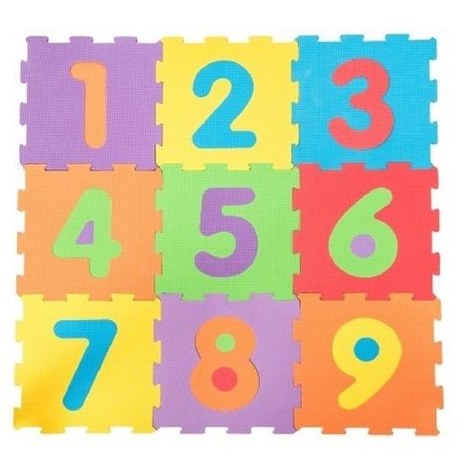 Alfombra Puzzle Multicolor Números Goma Eva (12 Unidades) 