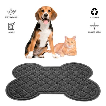 Alfombra Impermeable para Perro Gato Mascotas Modelo Hueso Grande Rosado