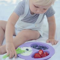 Plato de Silicona para Bebé con Divisiones Oogaa Morado