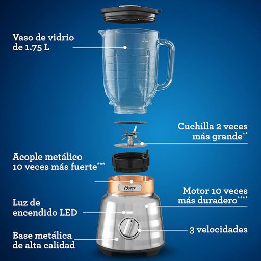 Licuadora 3vel 1.5lt vaso de vidrio digital black & decker